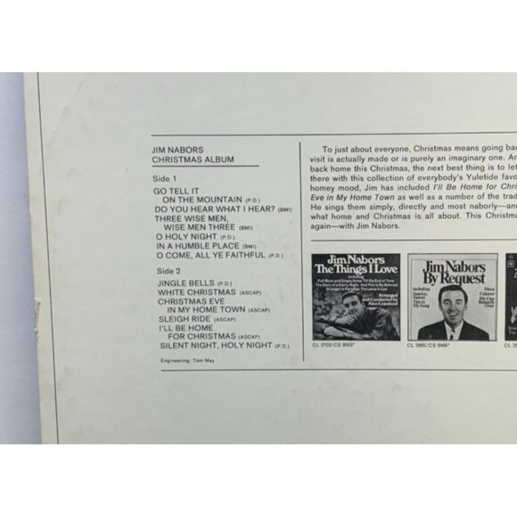 Jim Nabors Christmas Album Vinyl LP Columbia CS 9531 12 Songs - Picture 6 of 6